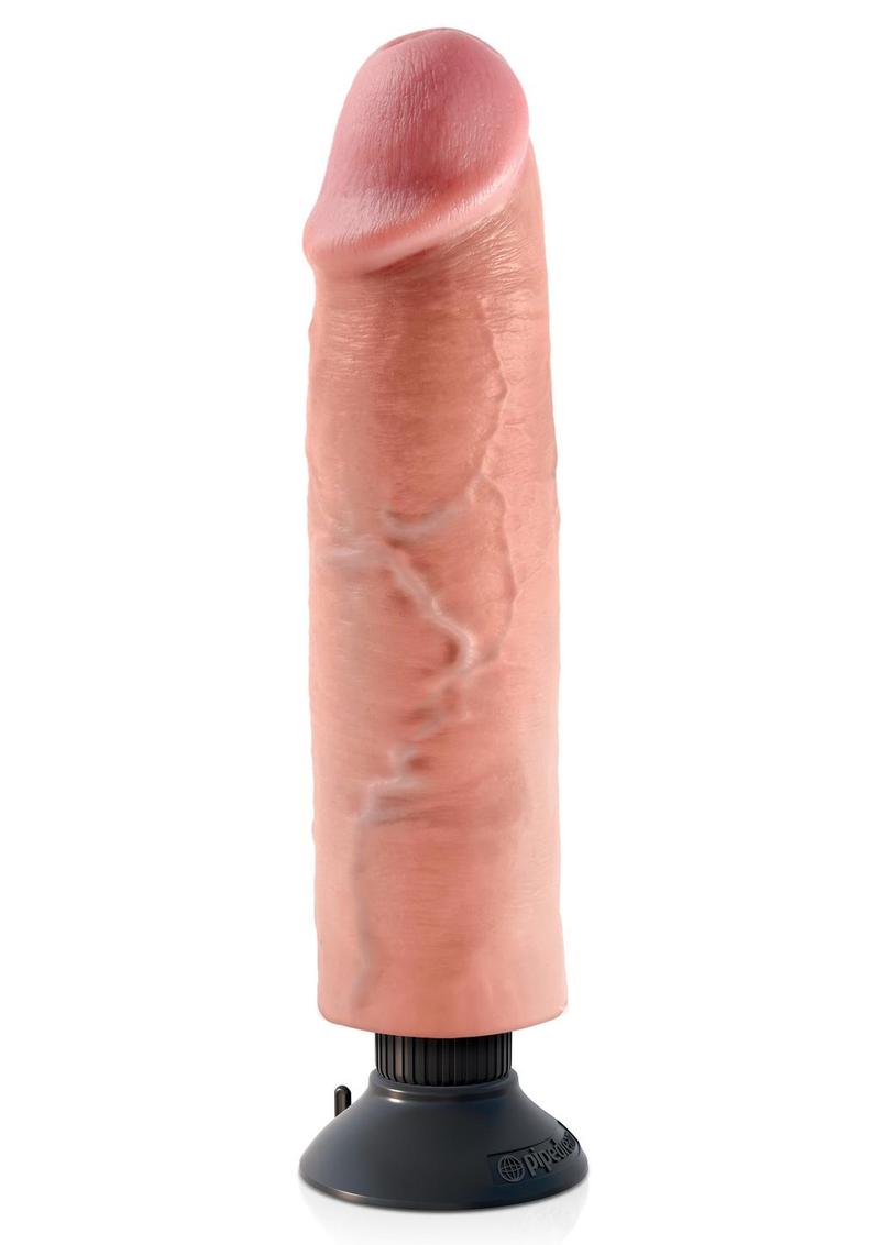 King Cock Vibrating Realistic Dildo Waterproof 10in - Vanilla