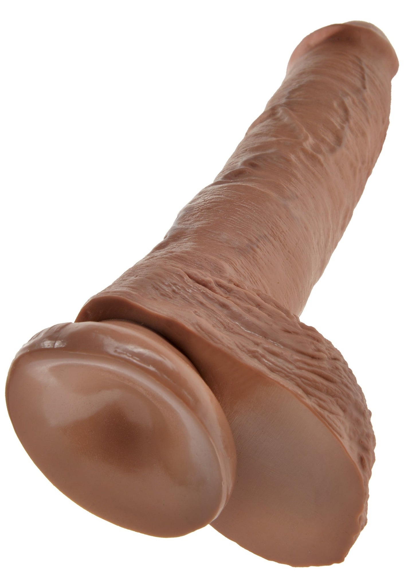 King Cock Dildo with Balls 10in - Caramel