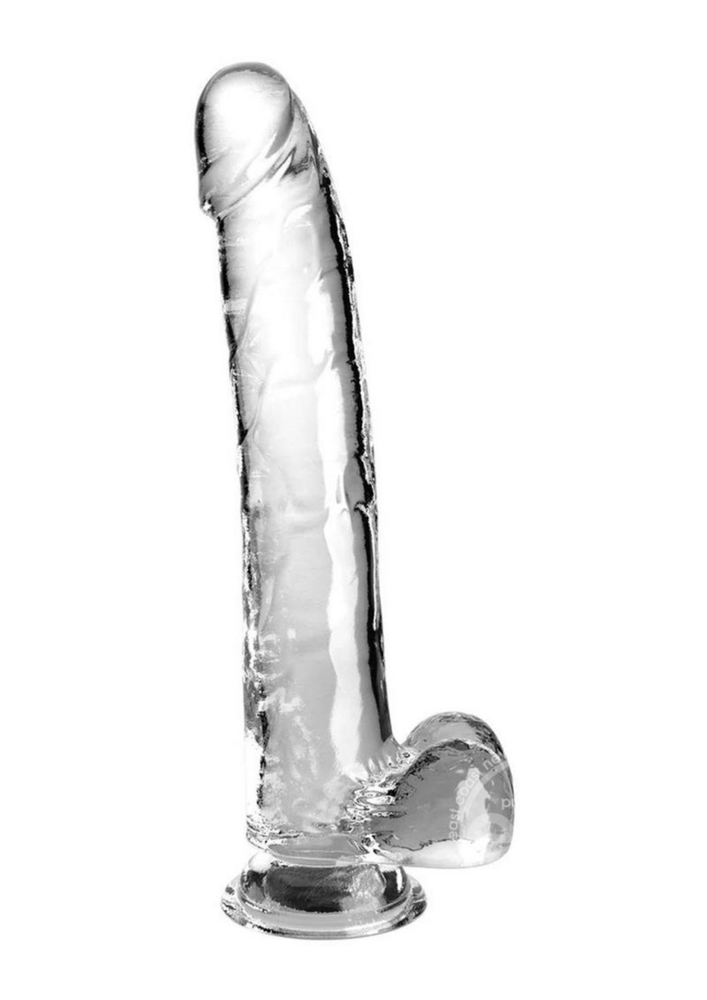 King Cock Clear Dildo with Balls 11in - Clear