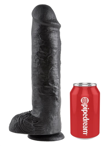 King Cock Dildo with Balls 11in - Black