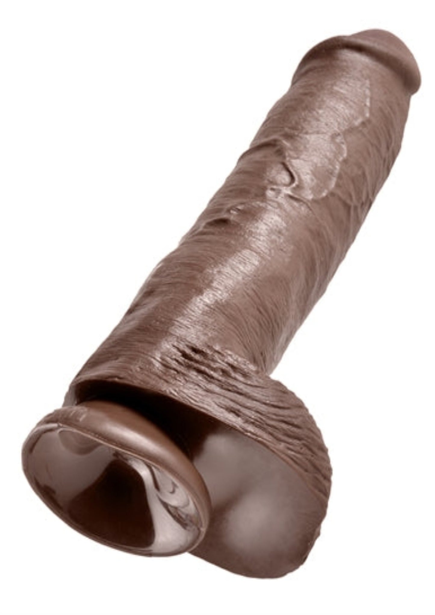 King Cock Dildo with Balls 11in - Chocolate
