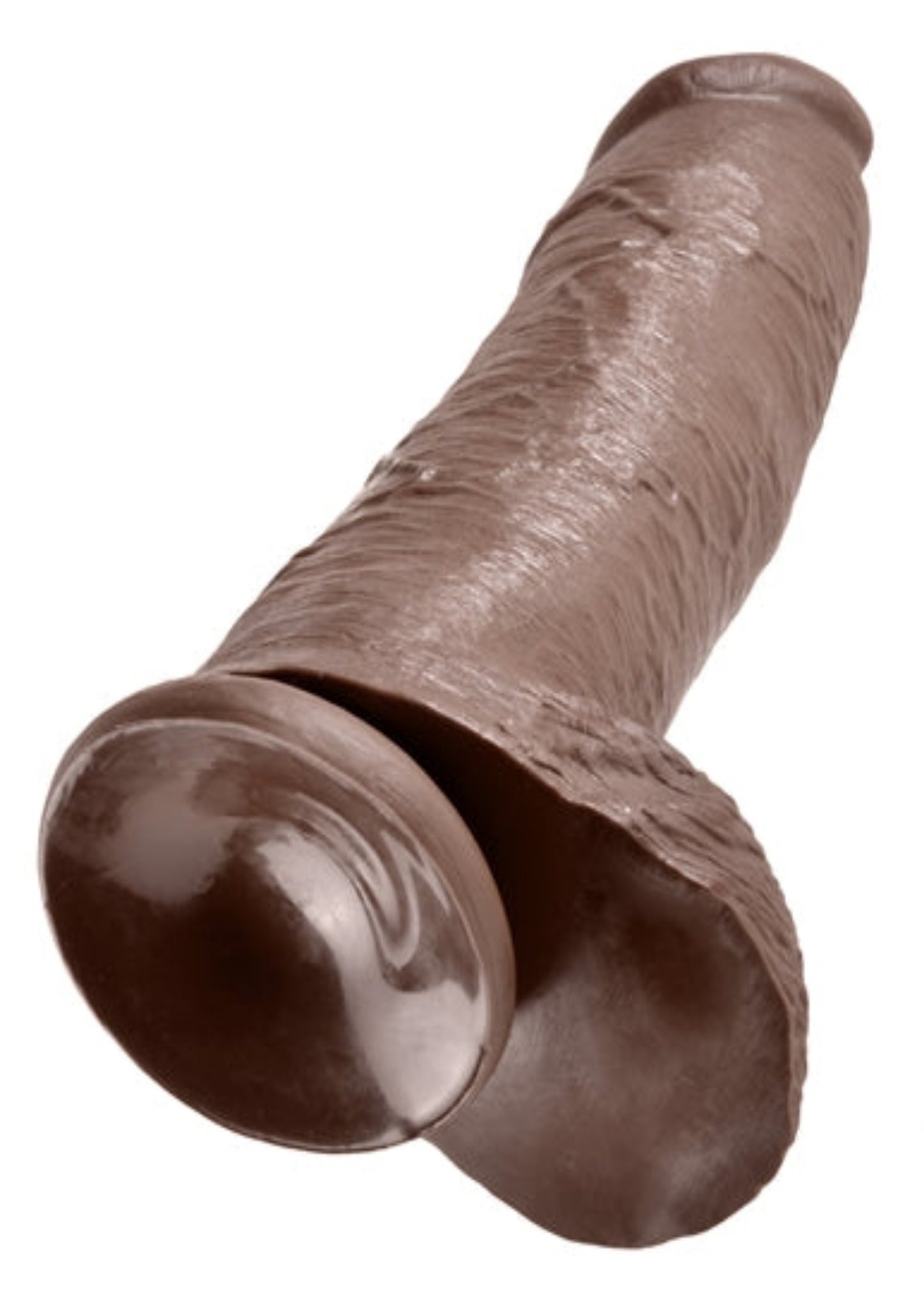 King Cock Dildo with Balls 12in - Chocolate
