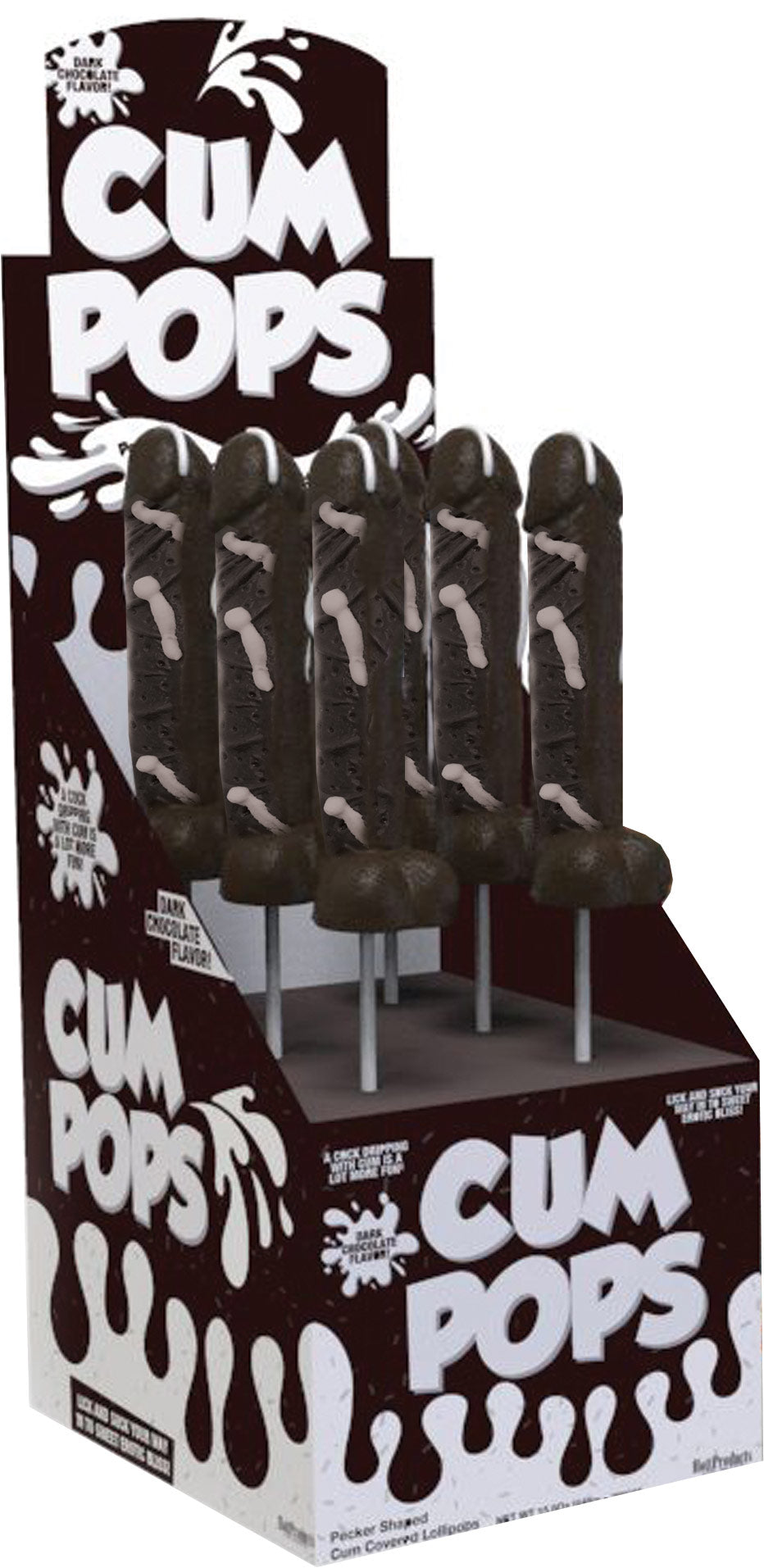 Cum Cock Pops - Dark Chocolate - 6 Piece P.O.P. Display