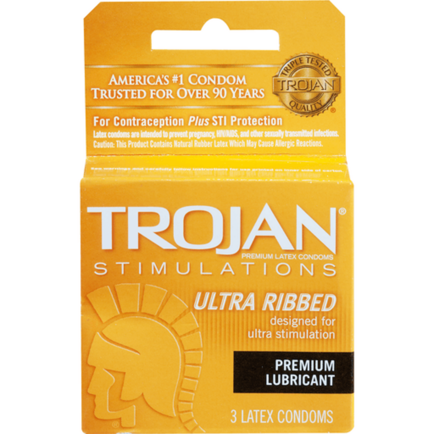 Trojan Stimulations Ultra Ribbed Lubricated Condoms - 3 Pack