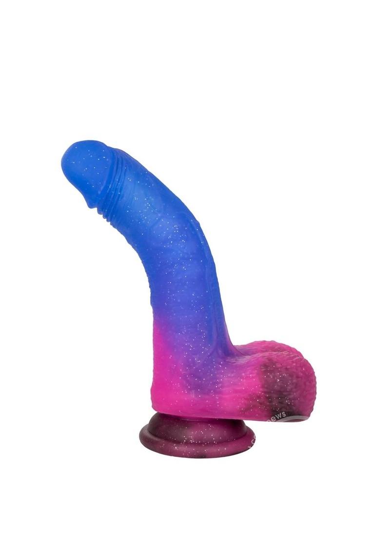 Naughty Bits Ombre Hombre Rechargeable Silicone Vibrating Dildo - Multicolored
