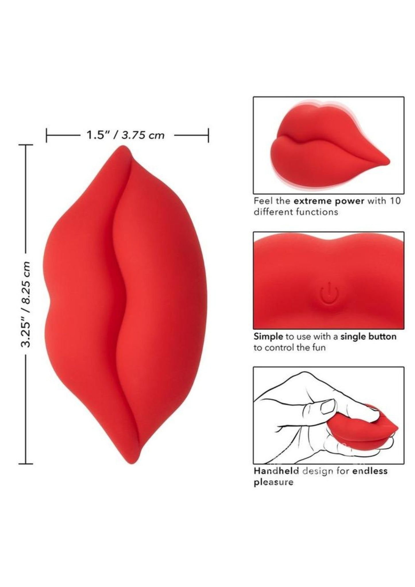 Naughty Bits Muah Silicone Rechargeable Mini Vibrator - Red