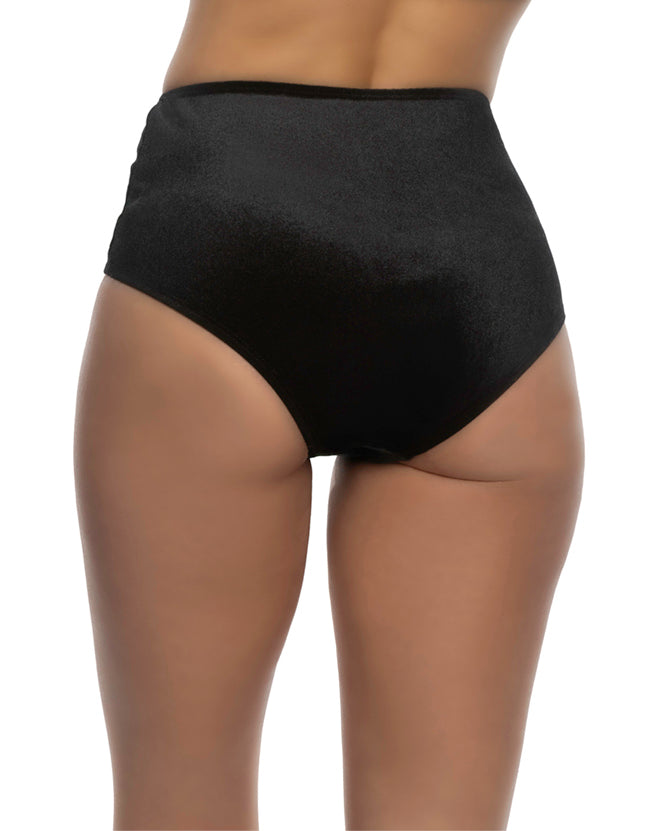 6628 - 1pc High Waist Cheeky Velvet Shorts