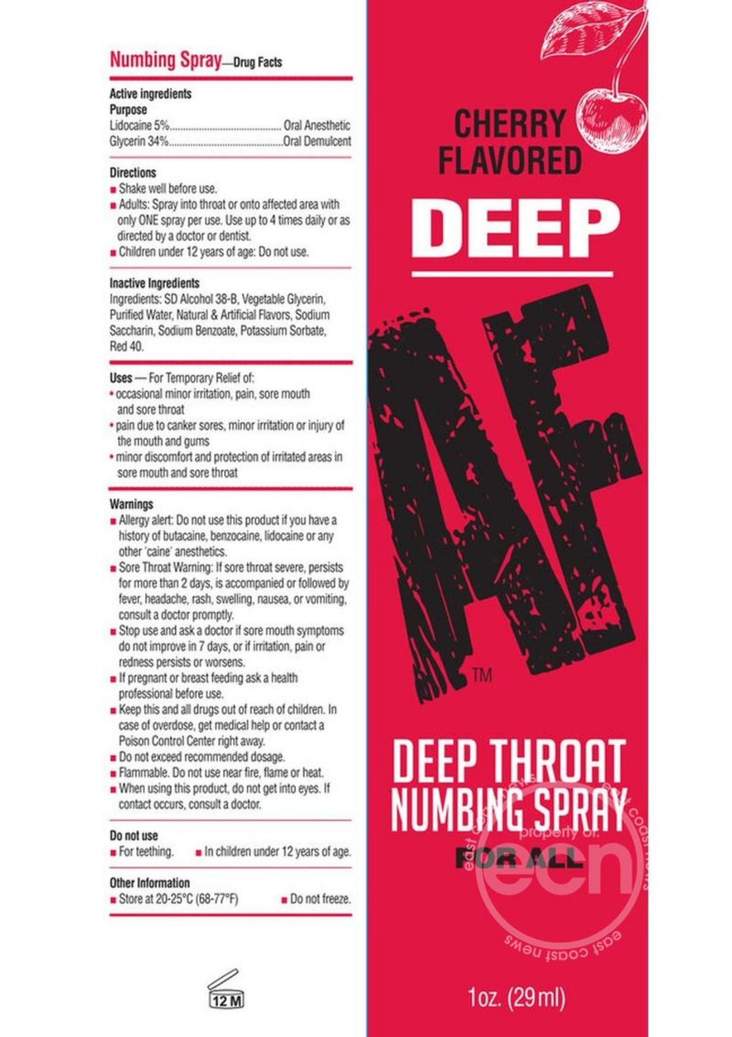 Deep AF Deep Throat Numbing Spray - Cherry