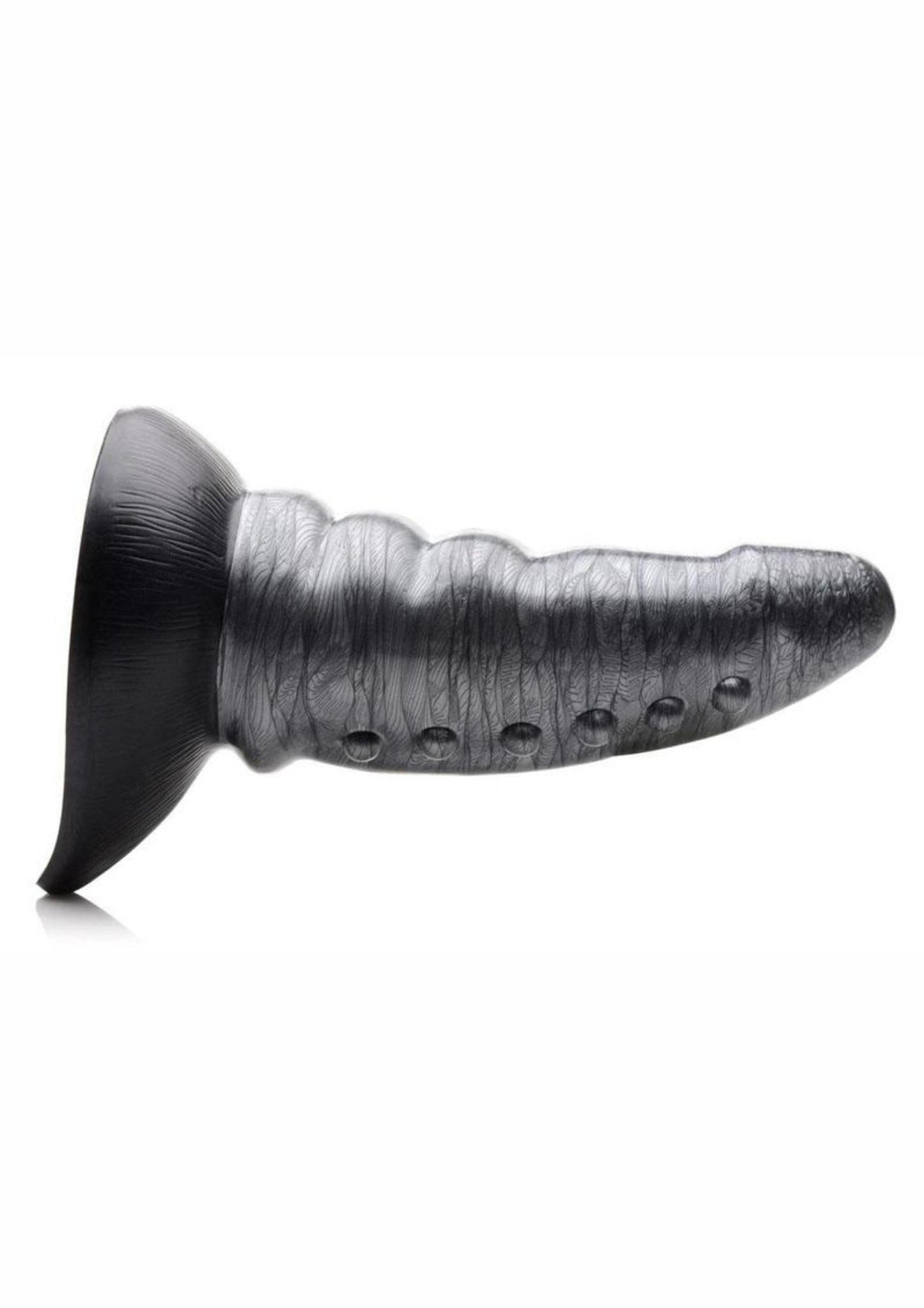 Beastly Tapered Bumpy Silicone Dildo - Silver