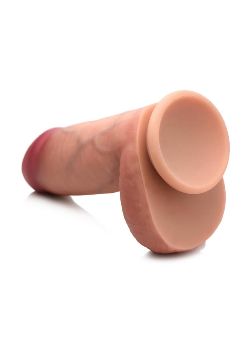 Jock Dual Density Silicone Dildo with Balls 6in - Vanilla