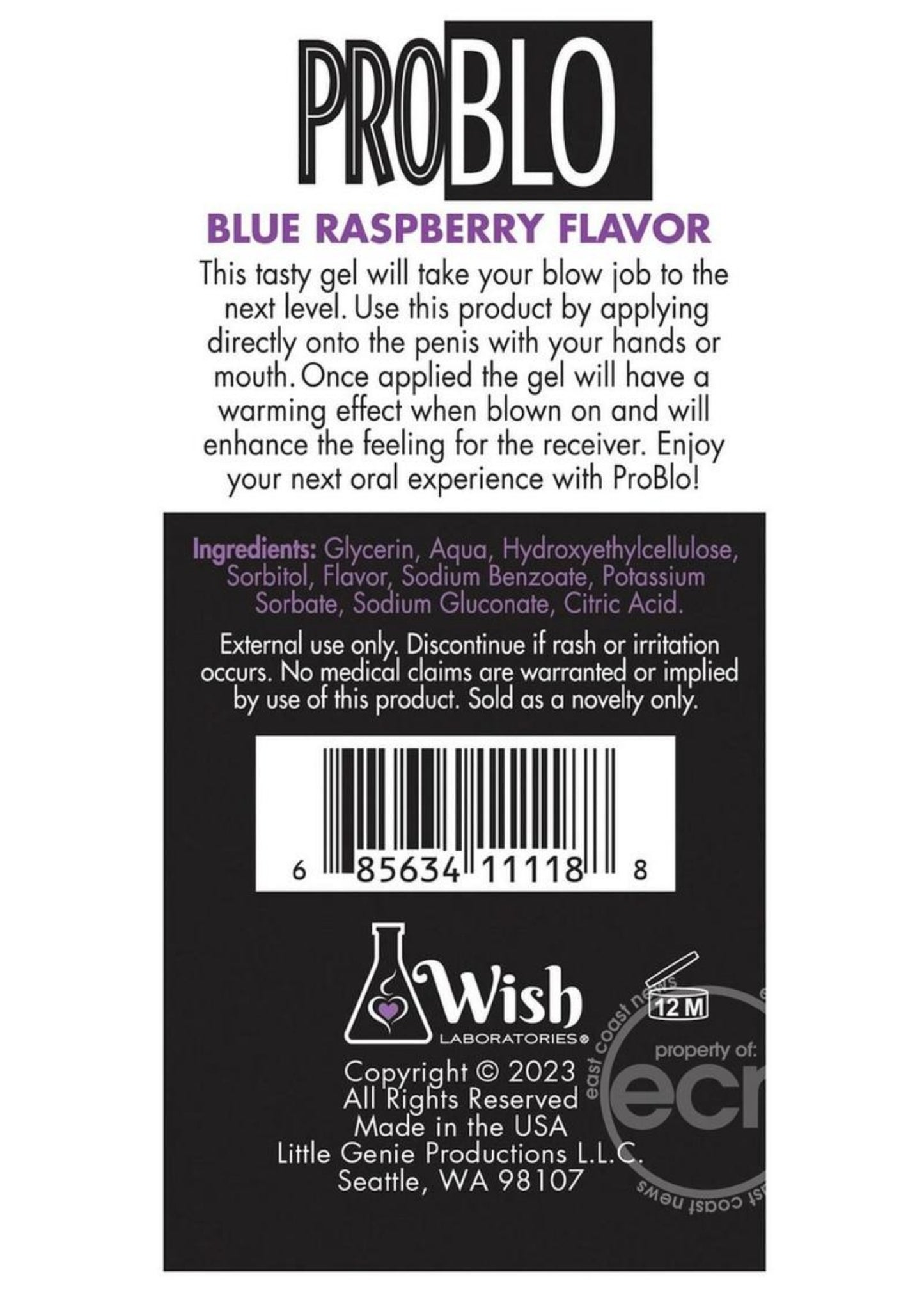 ProBlo Oral Pleasure Flavored Gel 1.5oz - Blue Raspberry