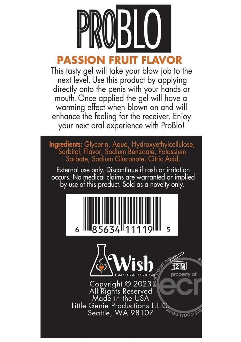 ProBlo Oral Pleasure Flavored Gel 1.5oz - Passion Fruit