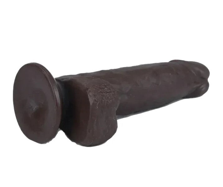 Real Skin 7.5" Dual Layer Dildo - Dark Brown