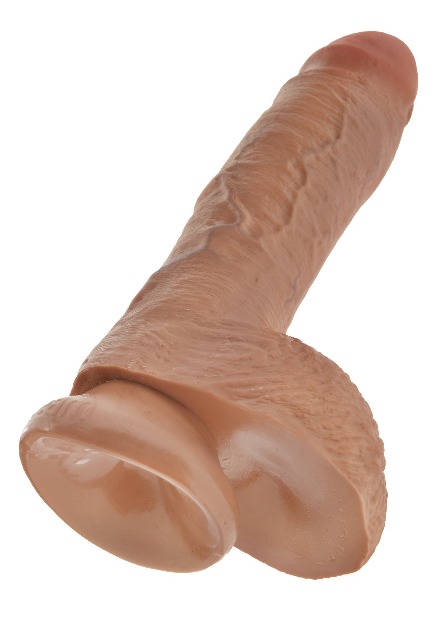 King Cock Dildo with Balls 8in - Caramel