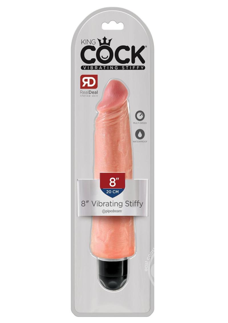 King Cock Vibrating Stiffy Dildo 8in - Vanilla