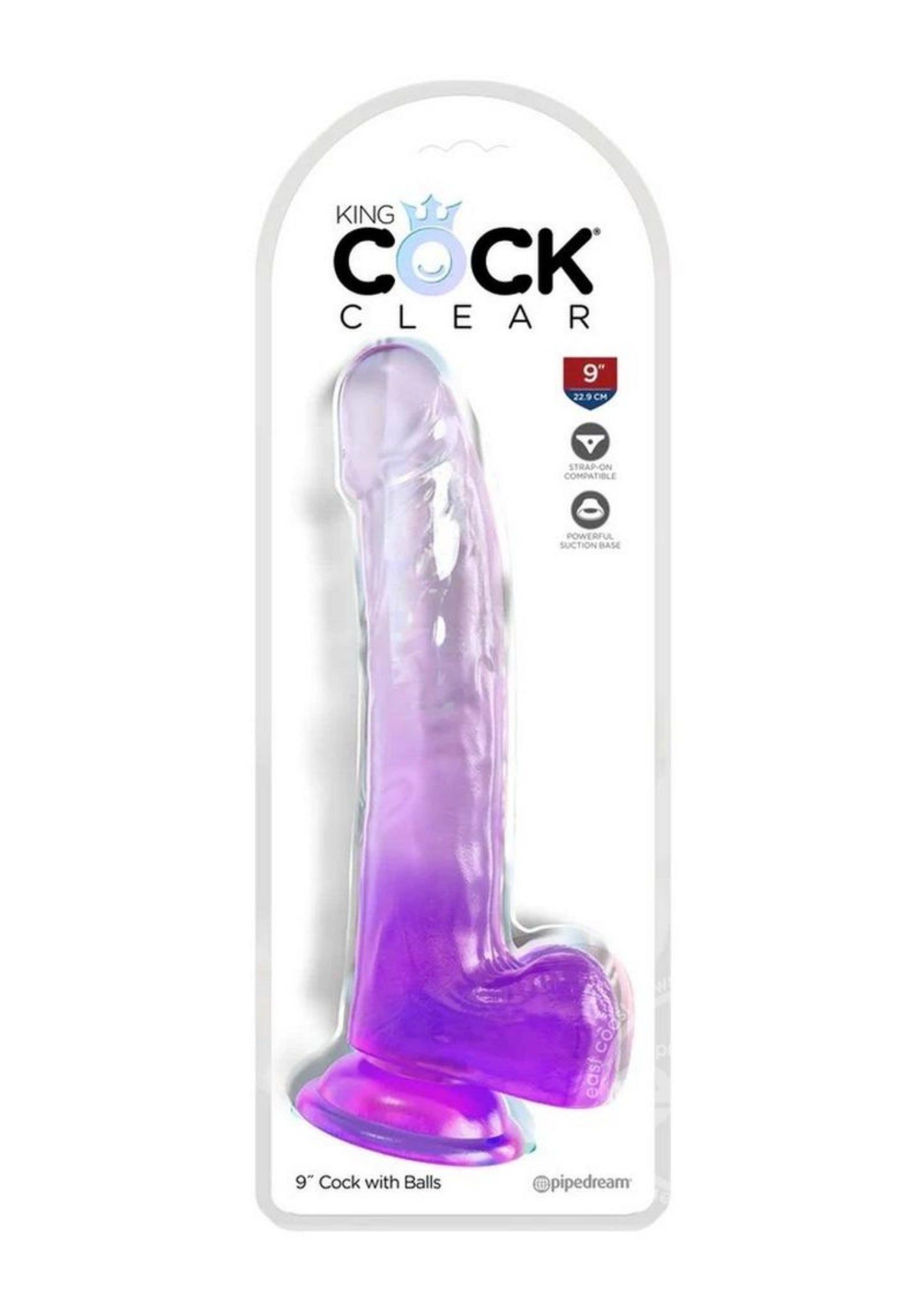 King Cock Clear Dildo with Balls 9in - Clear