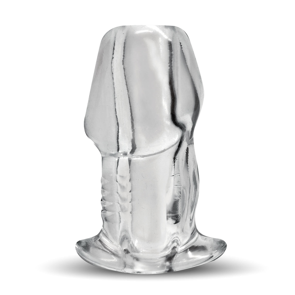 Dicked Clear Hollow Anal Plug - Small