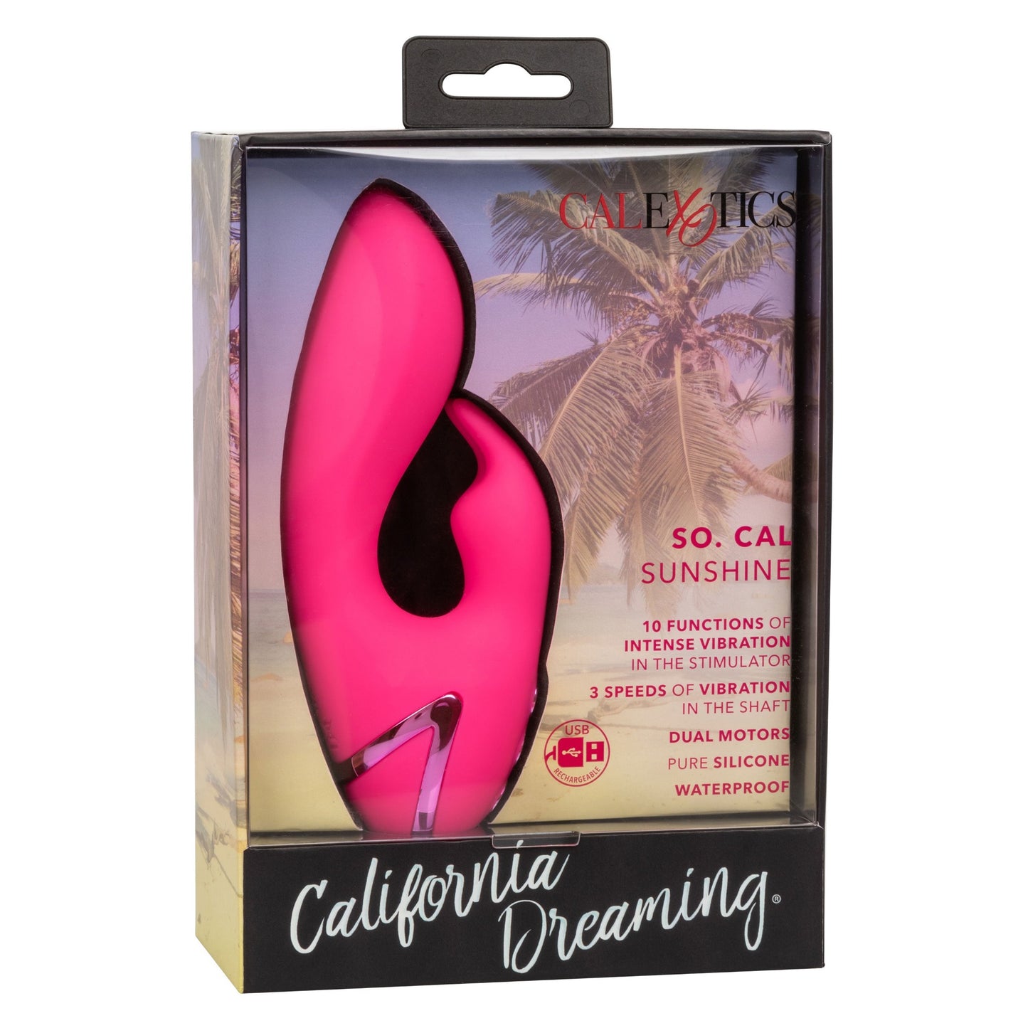California Dreaming So. Cal Sunshine Rechargeable Silicone Rabbit Vibrator - Pink