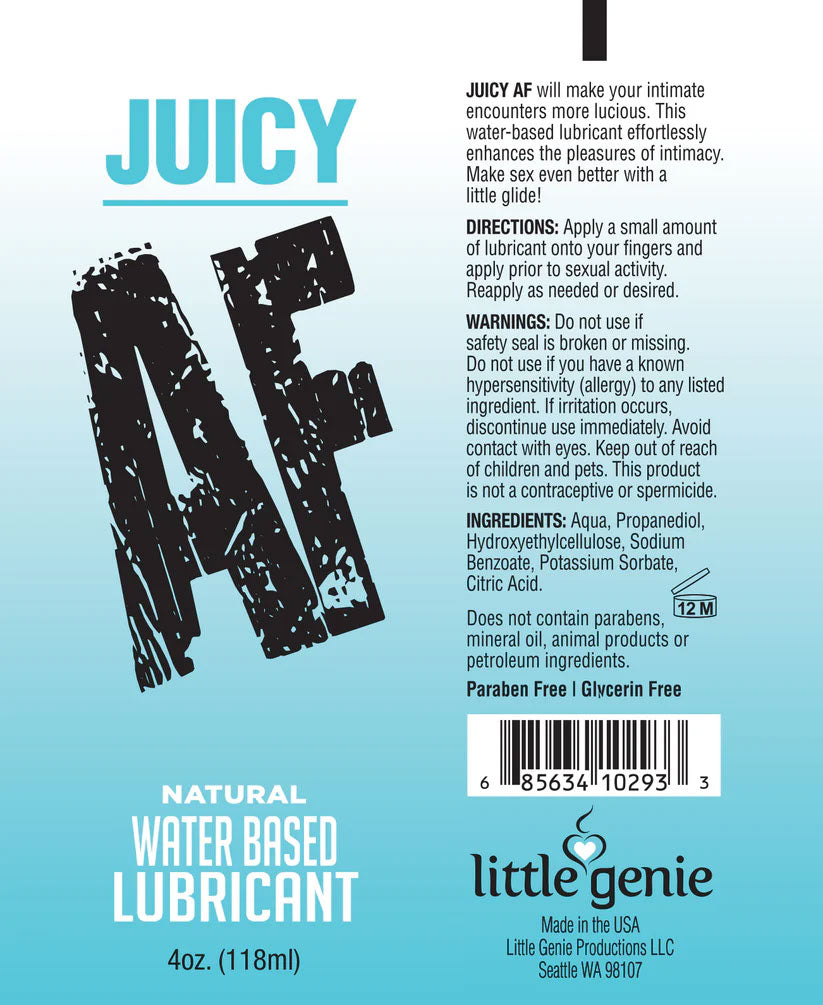 Juicy Af - Natural Water Based Lubricant - 4oz
