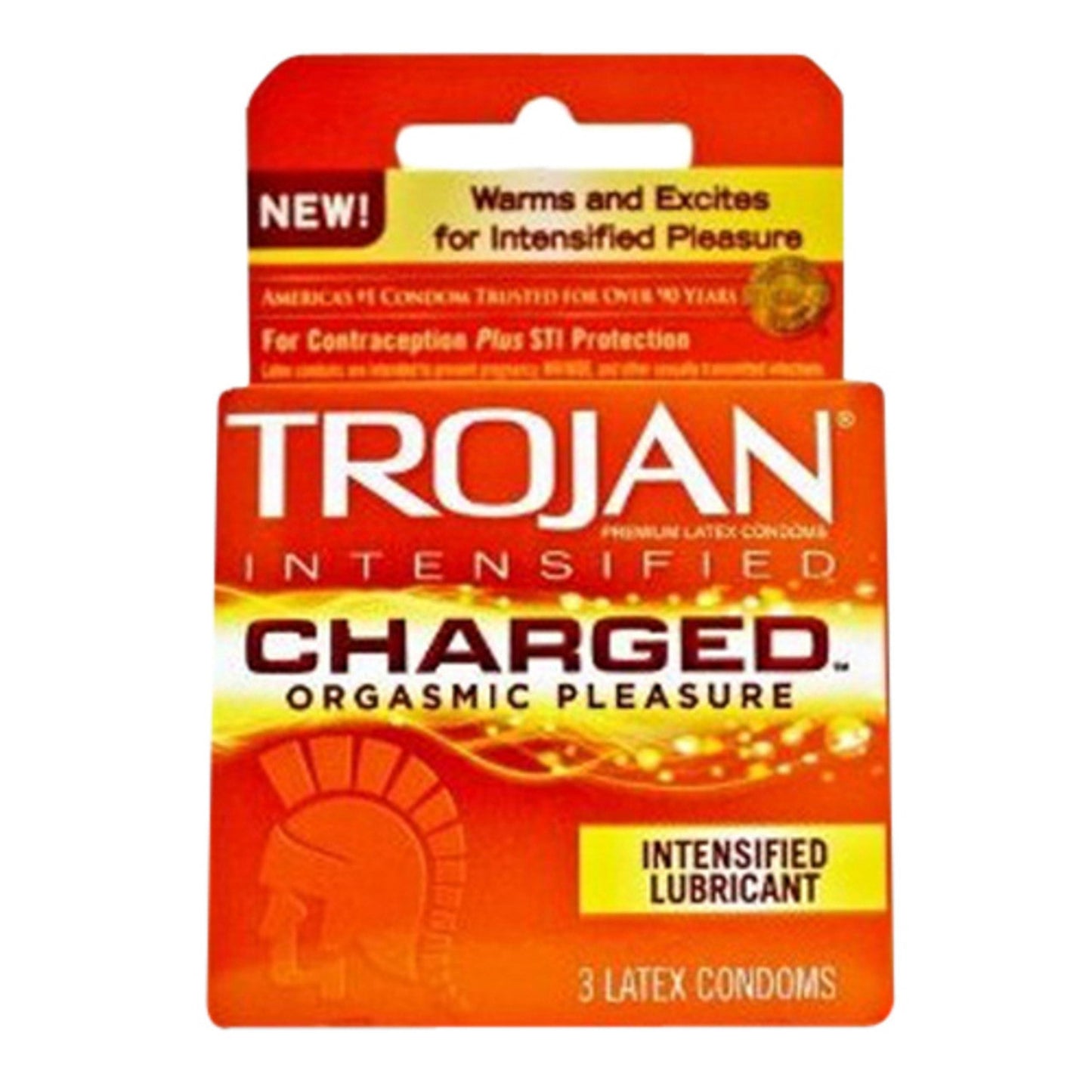 Trojan Intensified Charged Orgasmic Pleasure Condoms - 3 Pack