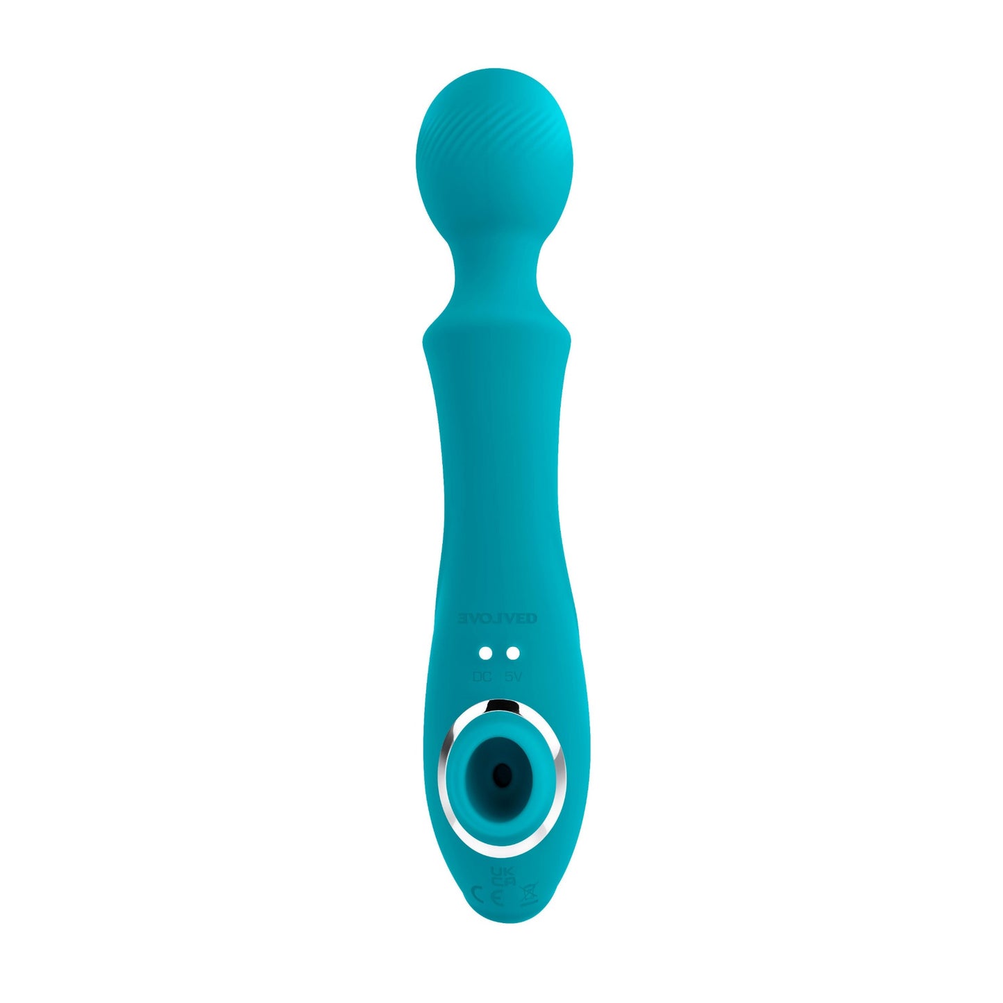 Wanderful Sucker Rechargeable Silicone Bodywand and Clitoral Stimulator - Teal