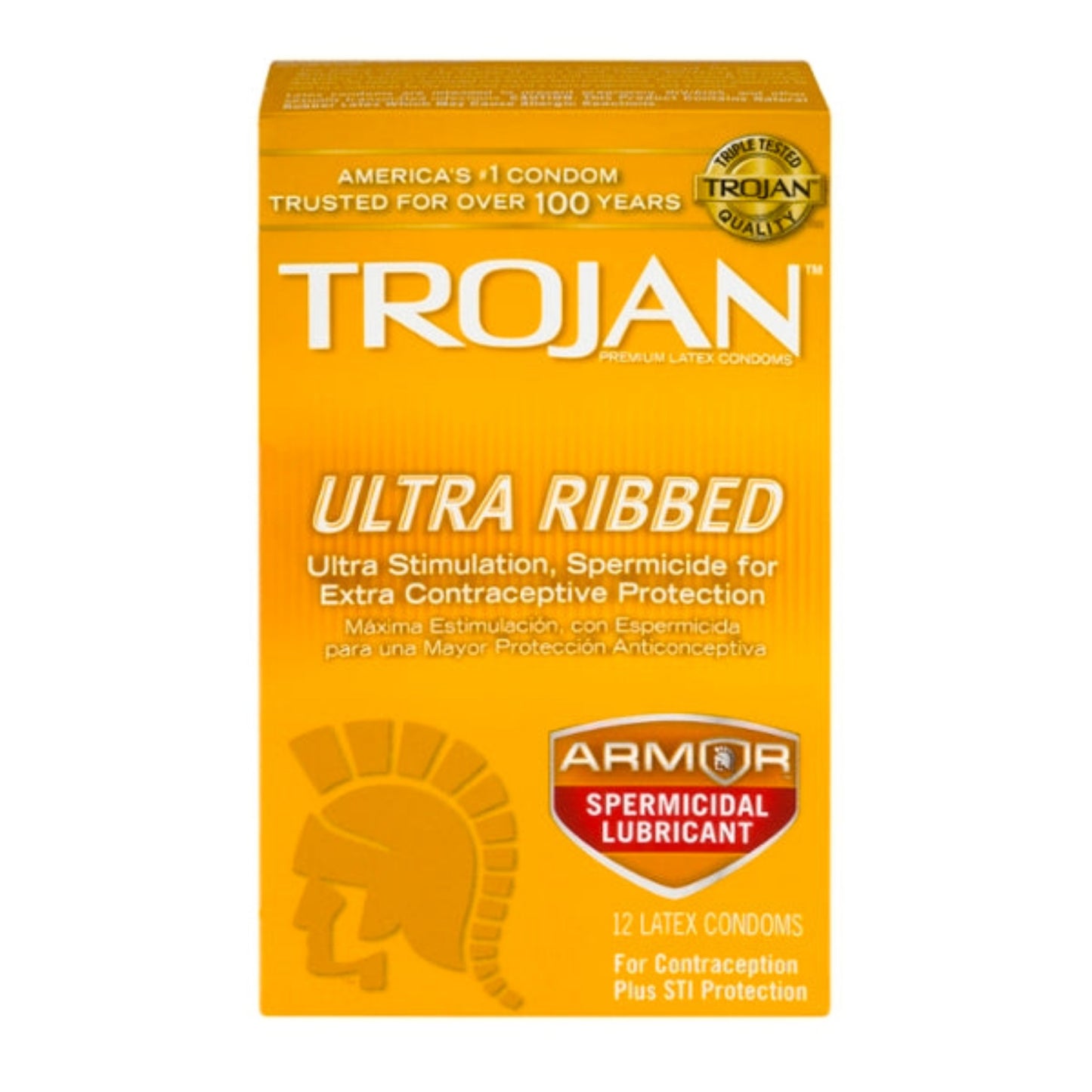 Trojan Stimulations Ulta Ribbed - 12 Pack