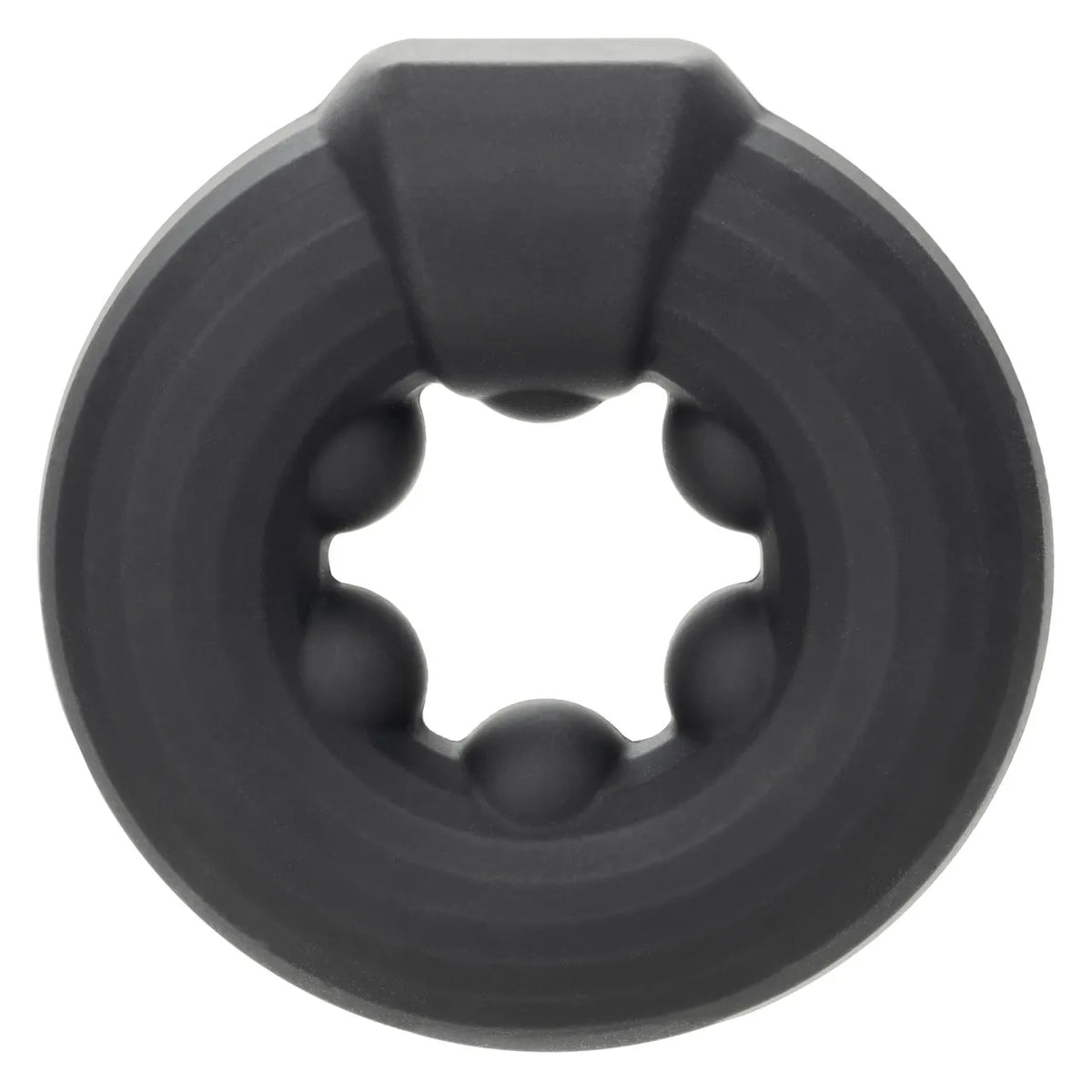 Alpha Liquid Silicone Beaded Optimum Ring Black