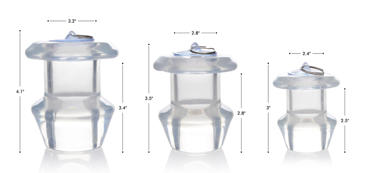 Ass Bung Clear Hollow Anal Dilator with Plug - XL