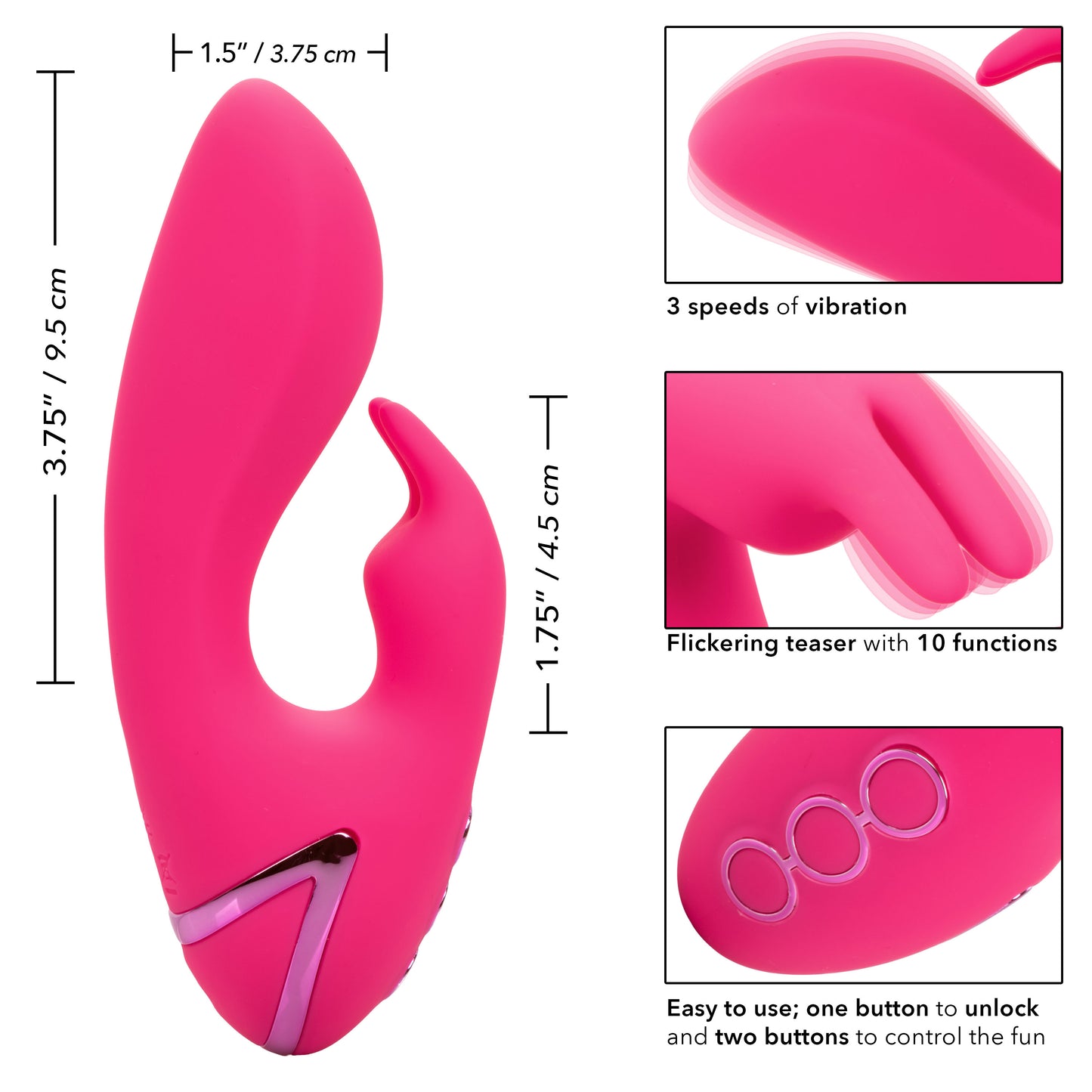 California Dreaming So. Cal Sunshine Rechargeable Silicone Rabbit Vibrator - Pink