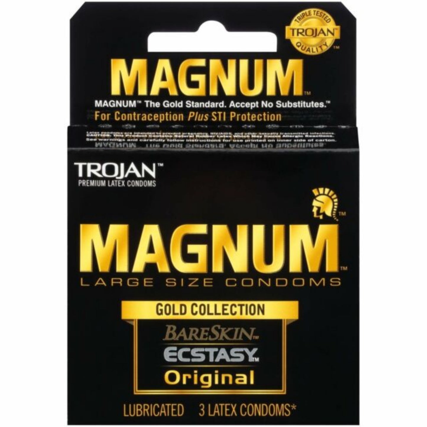 Trojan Magnum Large Size Gold Collection Condoms - 3 Pack