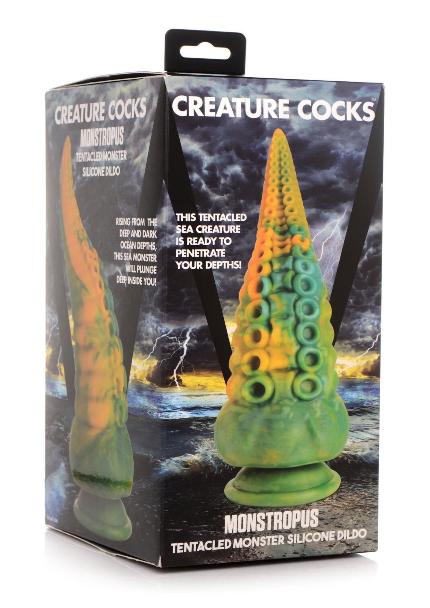Creature Cocks Monstropus Tentacled Monster Silicone Dildo - Green/Yellow/Blue