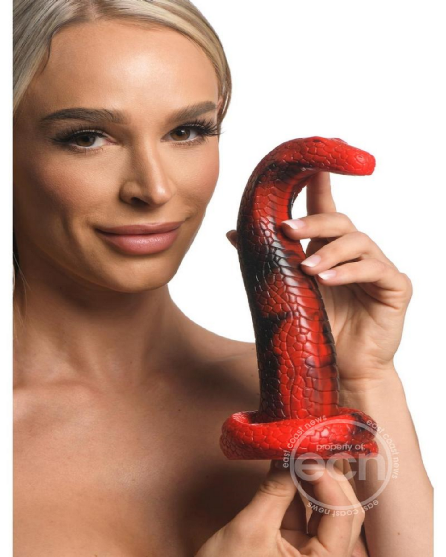 Creature Cocks King Cobra Silicone Dildo - Red/Black
