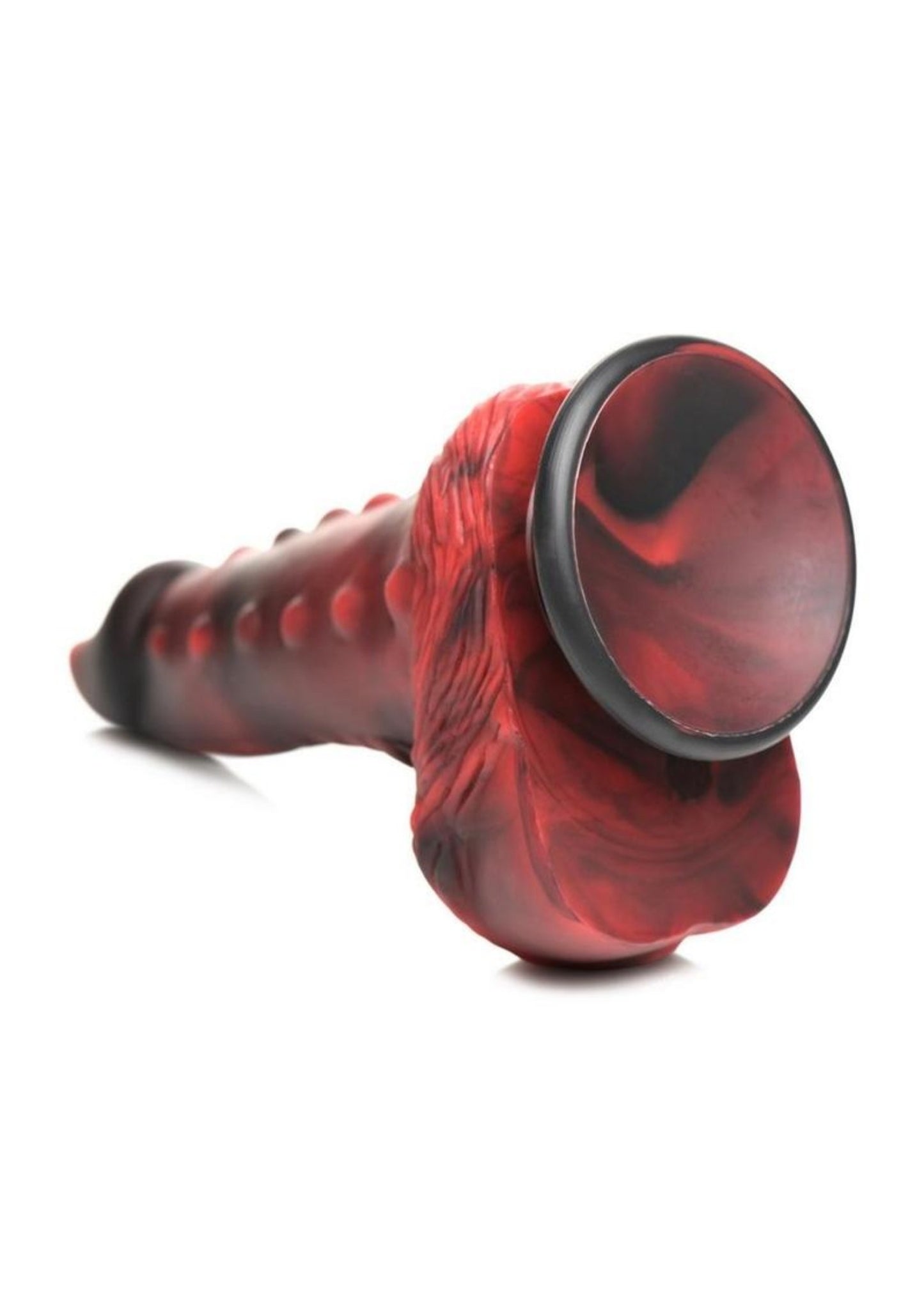 Creature Cocks Thick Nubbed Silicone Dildo - Red/Black
