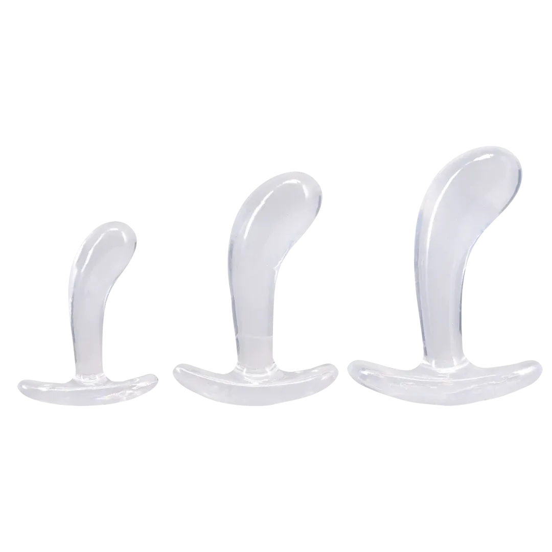 Crystal Jellies - Curved Anal Trainer Set Clear