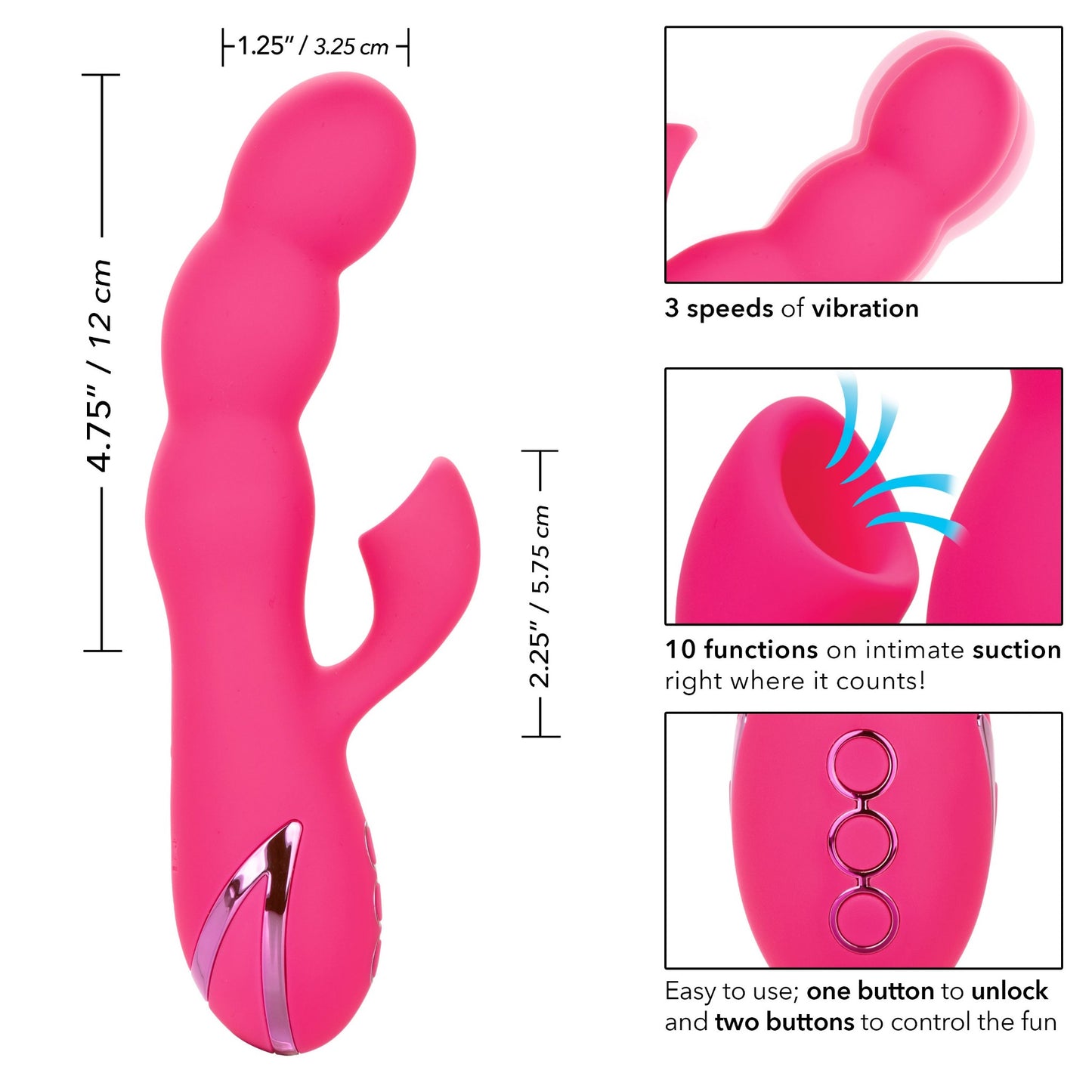 California Dreaming Oceanside Orgasm Rechargeable Silicone Clitoral Stimulator - Pink