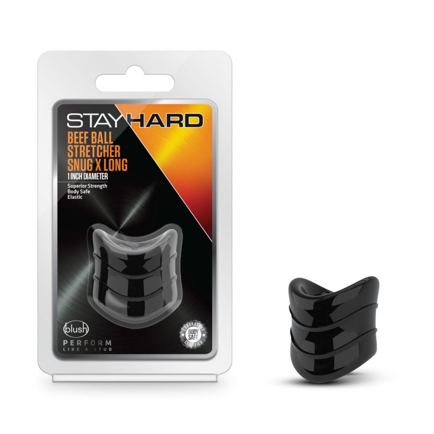 Stay Hard Beef Ball Stretcher Snug X Long - Black