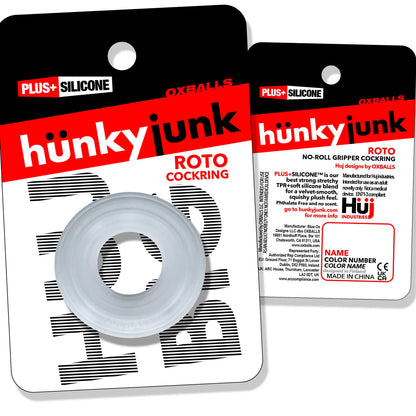 Roto Grooved Gripper-Ribbed Cockring Black Fog