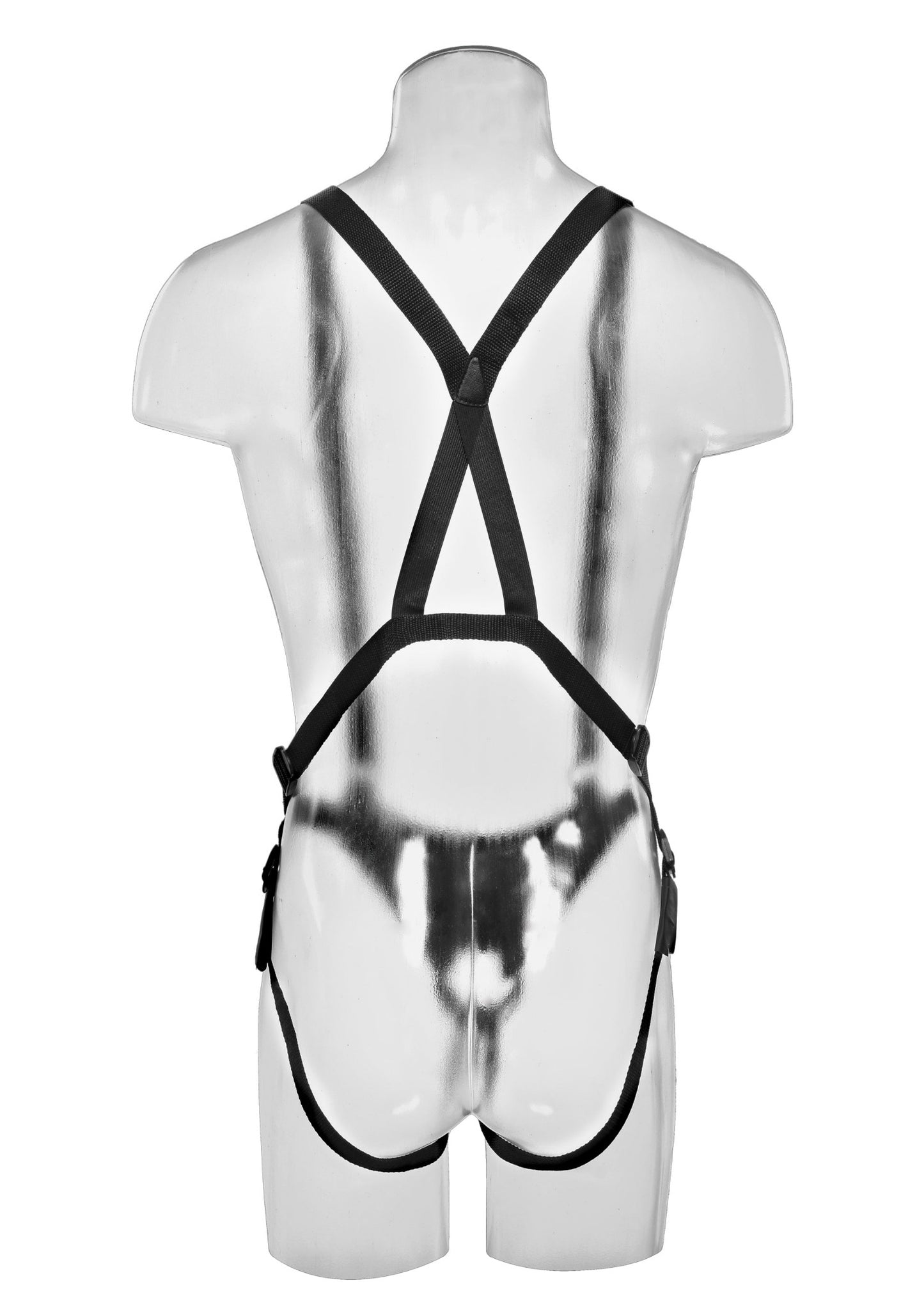 King Cock Hollow Strap On Suspender System with Dildo 10in - Vanilla/Black