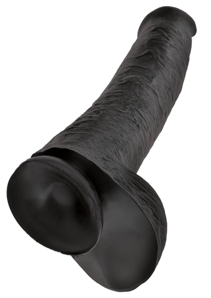 King Cock Dildo with Balls 15in - Black
