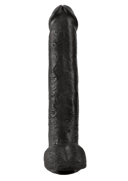 King Cock Dildo with Balls 15in - Black
