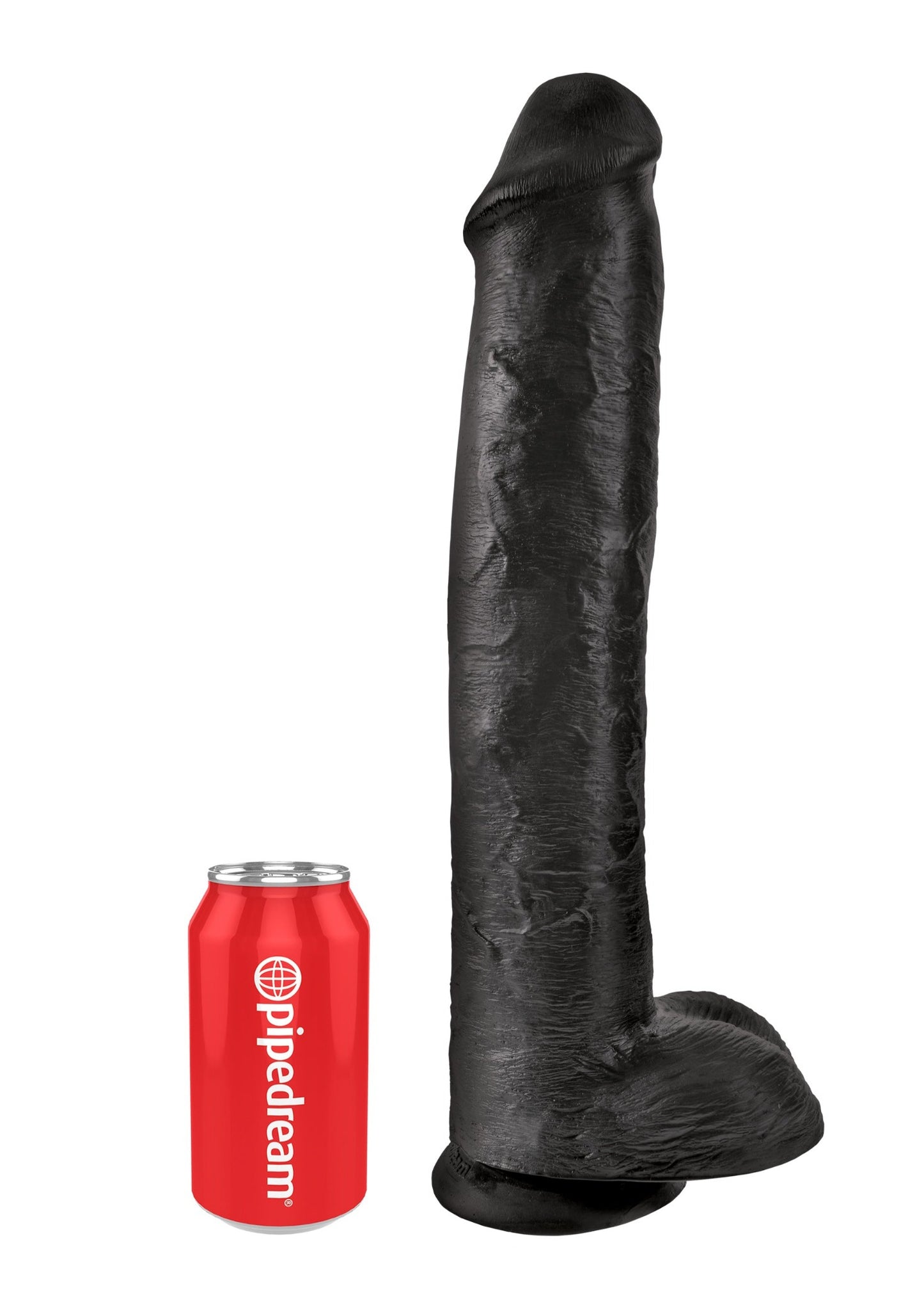 King Cock Dildo with Balls 15in - Black