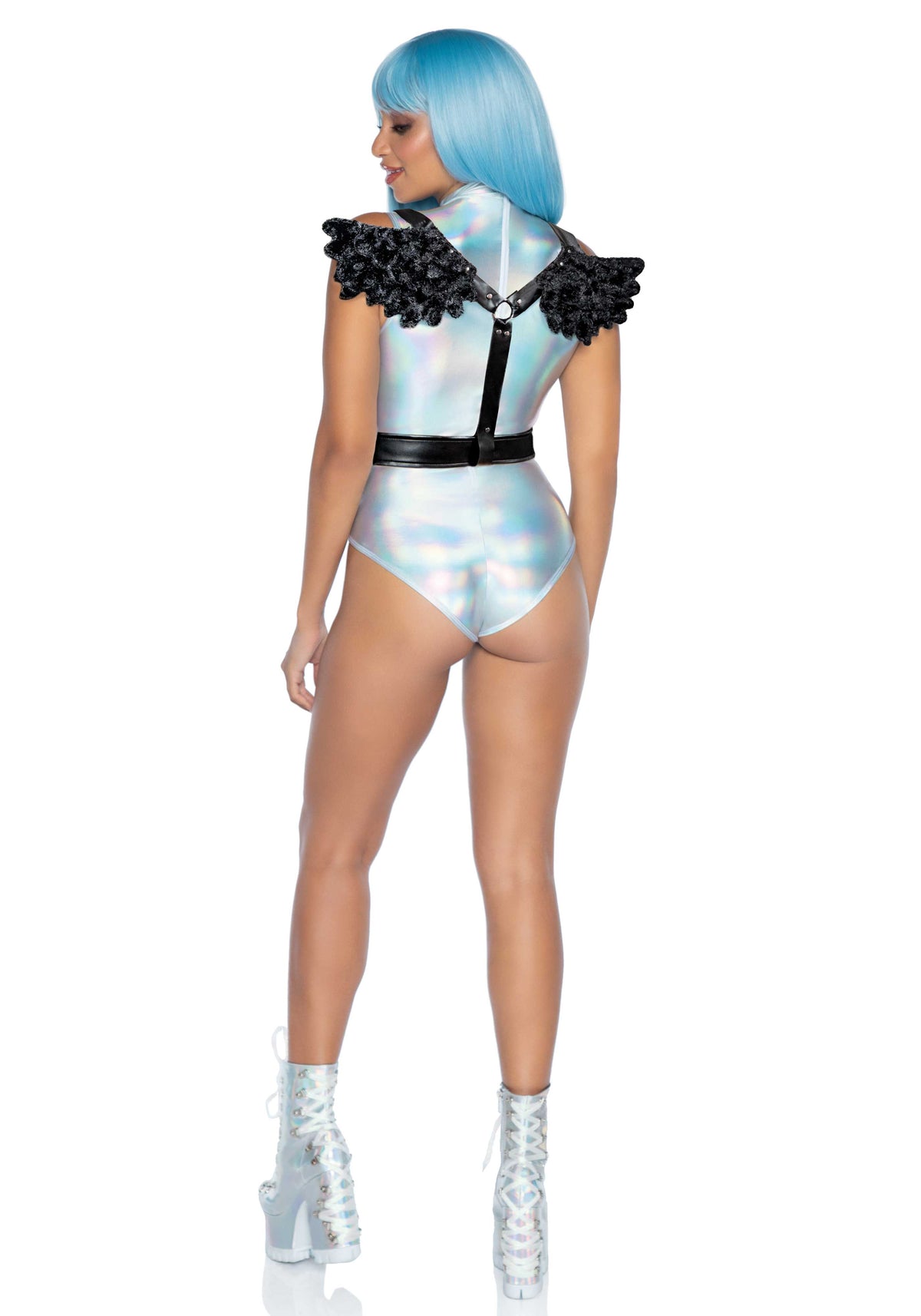 Leg Avenue Furry Angel Wing Body Harness - Black
