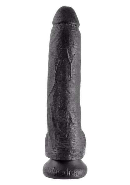 King Cock Dildo with Balls 9in - Black