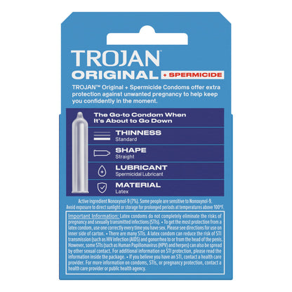 Trojan Enz Armor Spermicidal Lubricated Condoms - 3 Pack