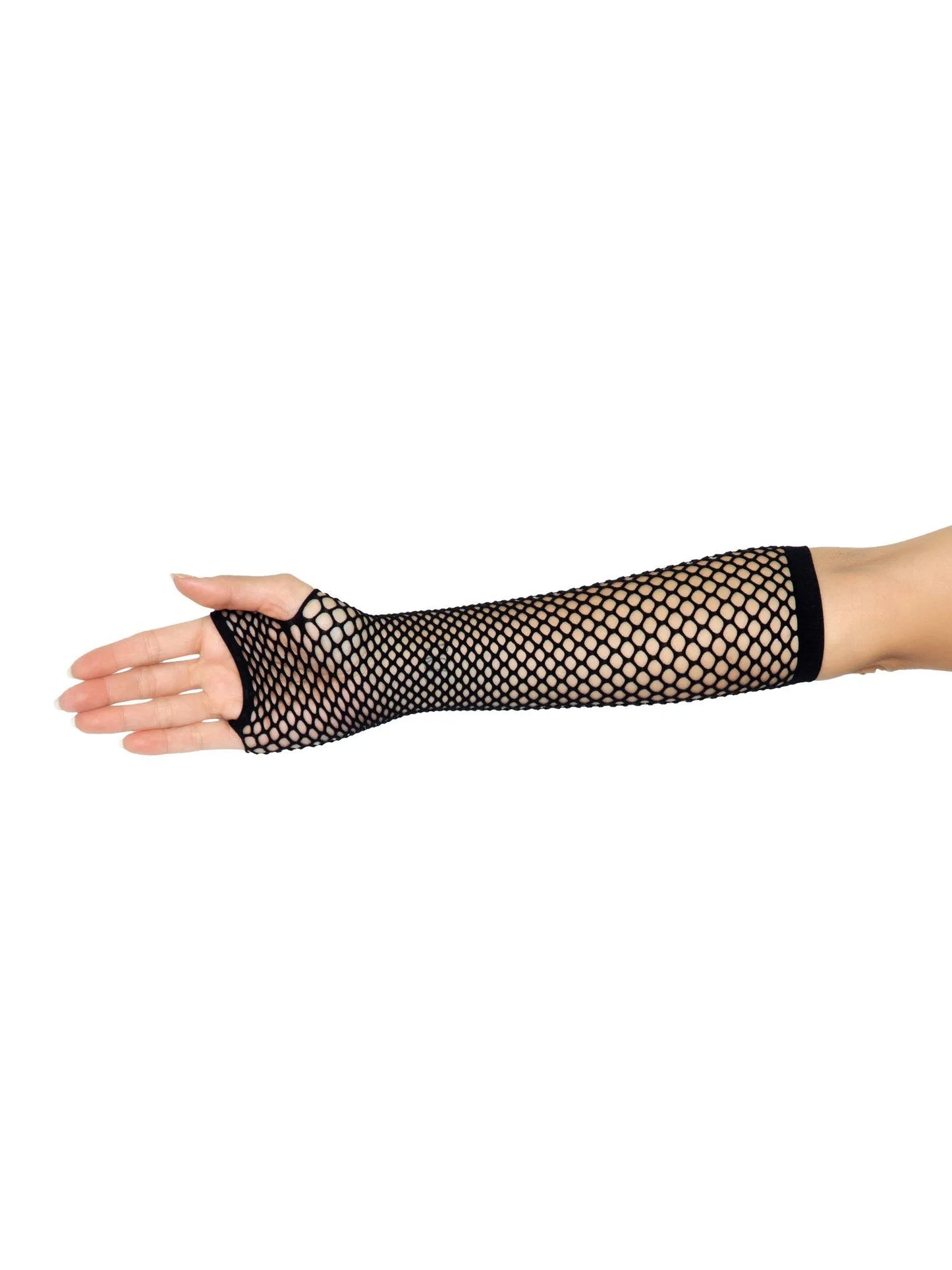 Triangle Net Fingerless Gloves - Black