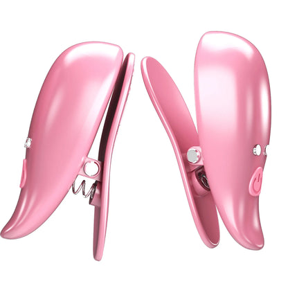 Pretty Love Leaf Wireless Vibrating Nipple Clamps Pink