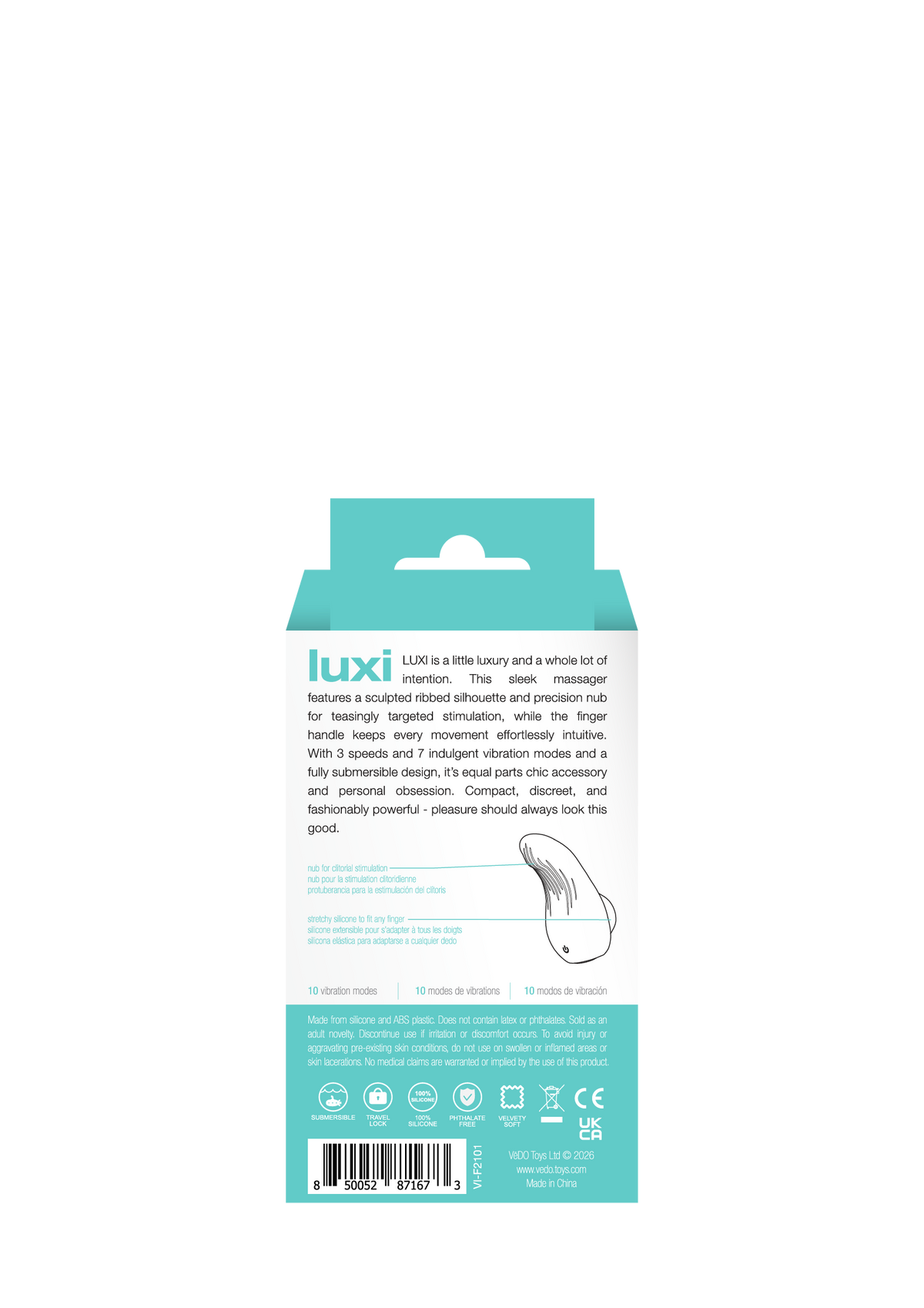 Luxi Rechargeable Clitoral Finger Vibe Turquoise