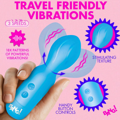 18x Vibrating Silicone Mini Wand - Blue