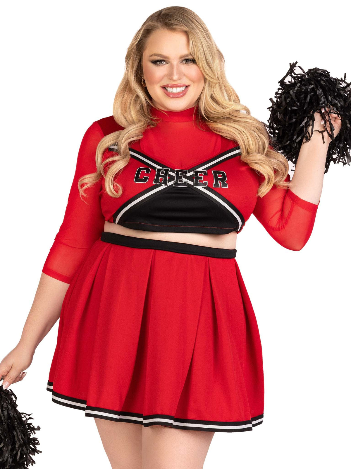 Leg Avenue Varsity Babe Cheerleader Costume (3 Piece) - Red