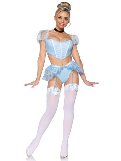 Leg Avenue Glass Slipper Cinderella Costume (4 Piece) - Blue